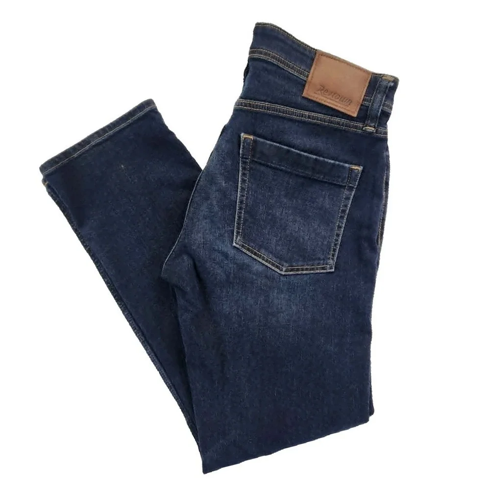 Revtown‎ Decade Denim Dark Wash Blue Mens 31x30 Slim Straight Stretch Jeans